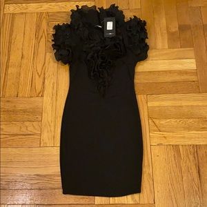 Fashion Nova Ruffle Dress Black NWT X-Small